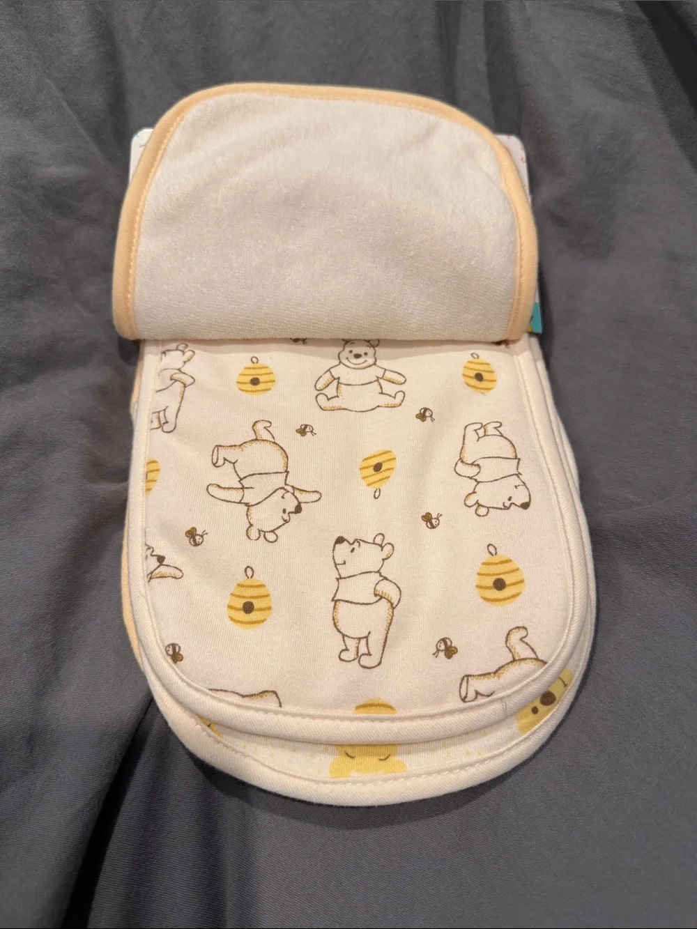 Disney Winnie the Pooh Yellow and Cream Baby Burp Cloths - 3 Pack